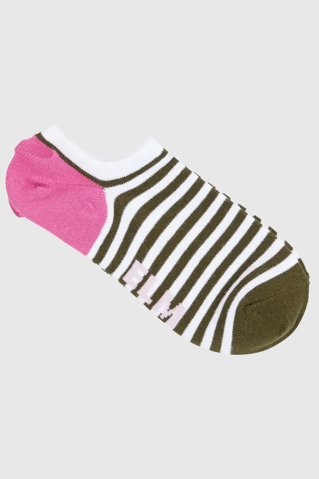 2 Pack No Show Socks in Gem Stripe & Green/Pink