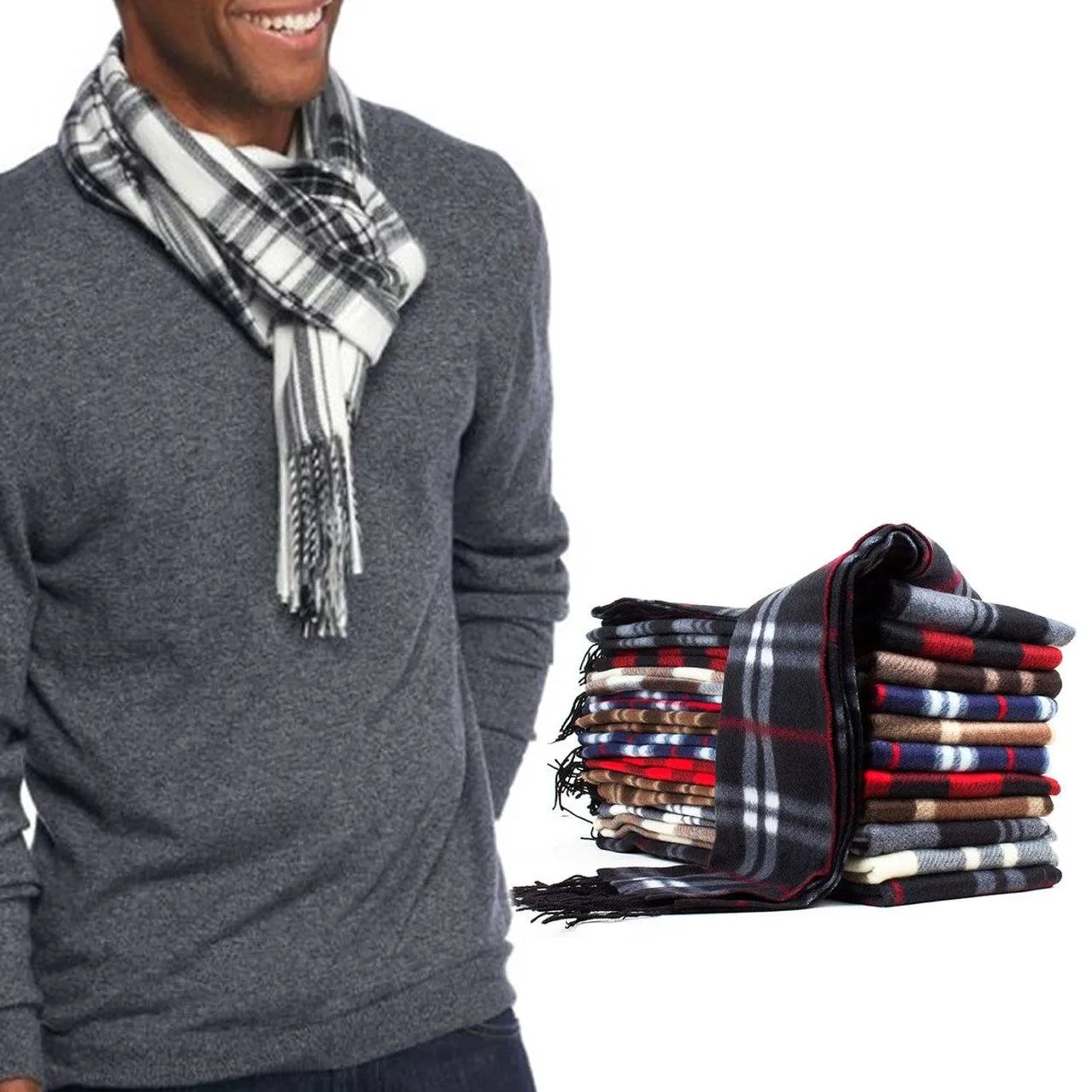 6-Pack: Men's Fleece Scarf
