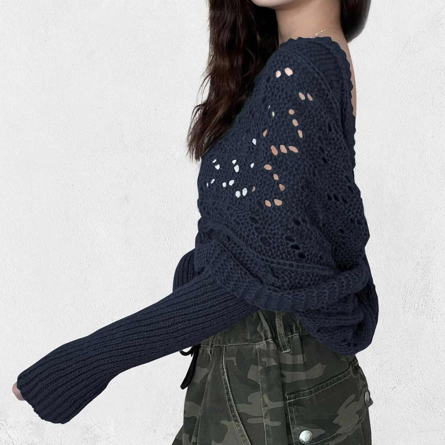 ACOSAP Scarf with Sleeves for Women, Knitted Cable Wrap, Multifunctional Knitted Crochet Shrugs, Double Sleeve Scarf Wrap