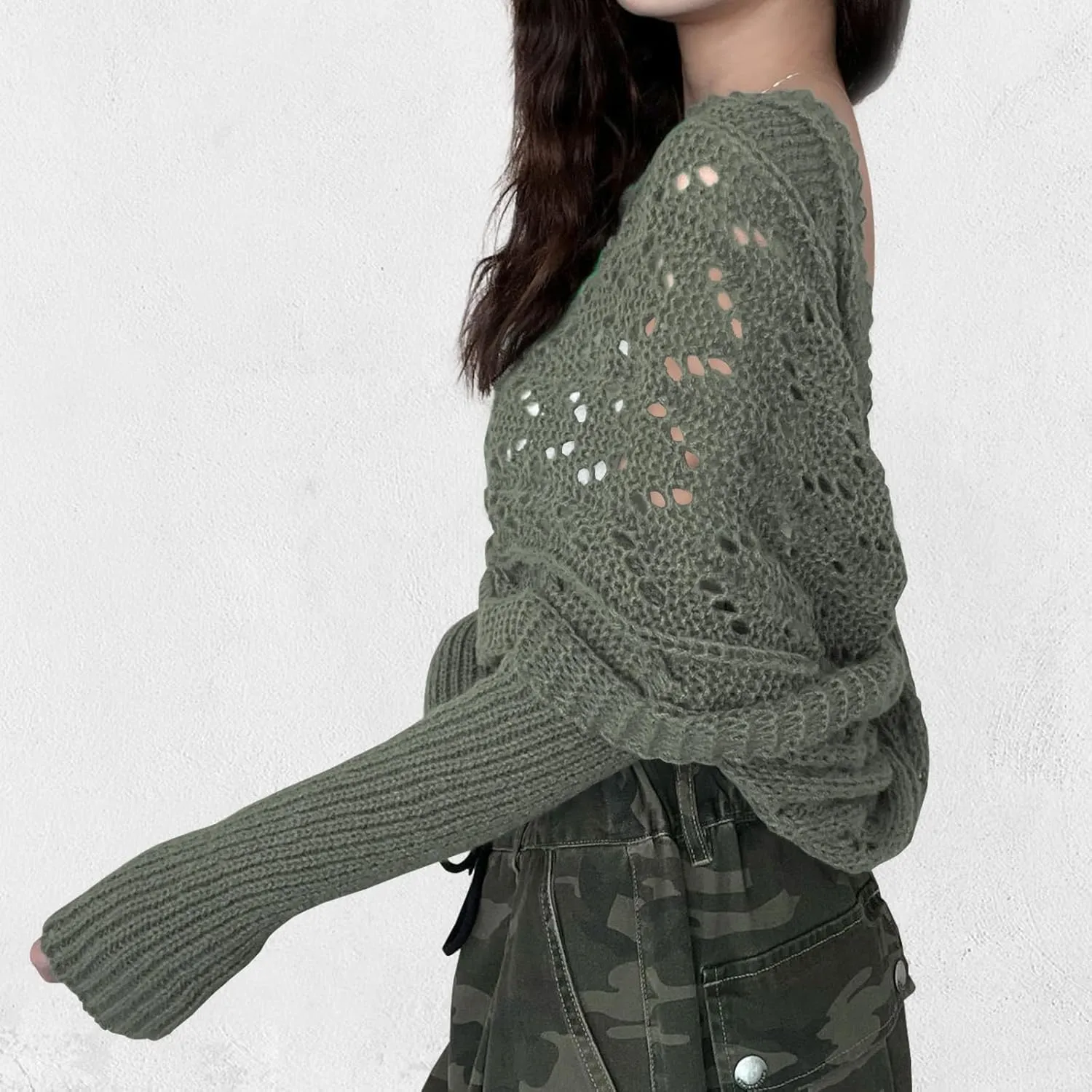 ACOSAP Scarf with Sleeves for Women, Knitted Cable Wrap, Multifunctional Knitted Crochet Shrugs, Double Sleeve Scarf Wrap