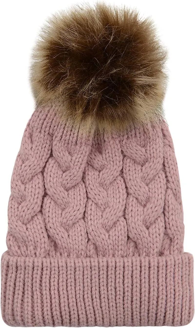 American Trends Baby Girl Hats Infant Baby Beanie Winter Hat Pom Pom Warm Toddler Boys Beanies Kids Cap