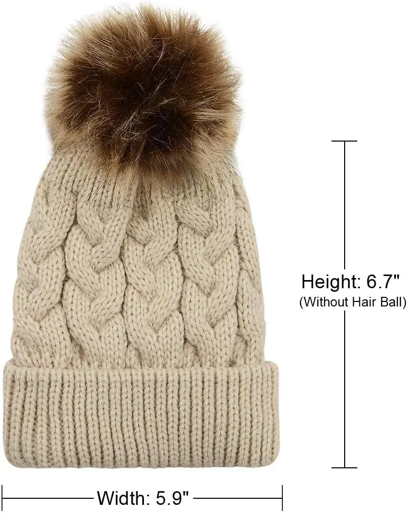 American Trends Baby Girl Hats Infant Baby Beanie Winter Hat Pom Pom Warm Toddler Boys Beanies Kids Cap