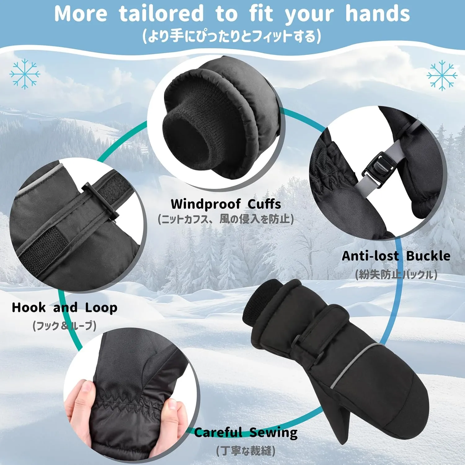 Azarxis Kids Children Ski Gloves Winter Snow Gloves Waterproof Winter Warm Gloves for Snowboarding, Sledding