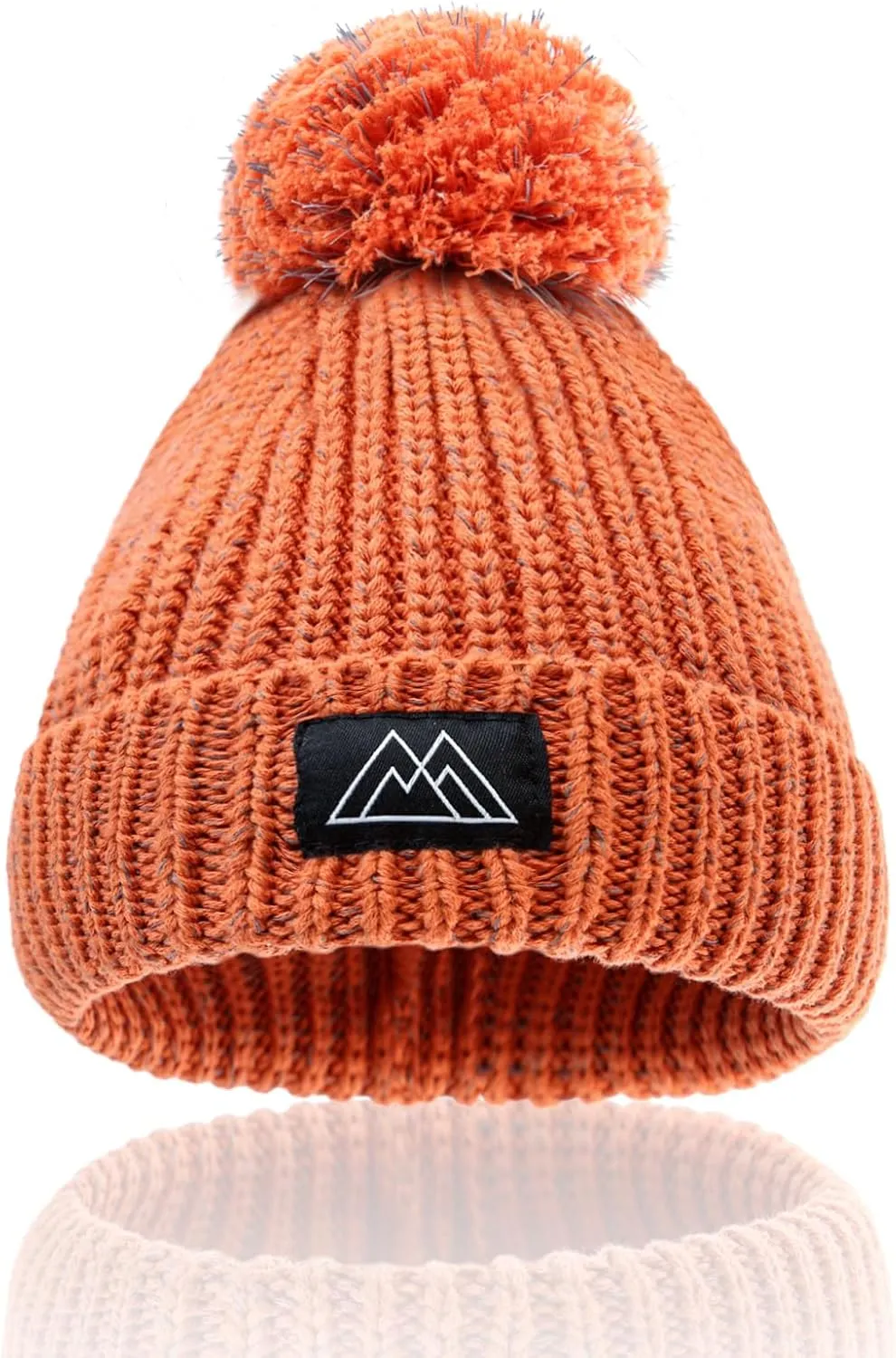 Baby Beanie Reflective Toddler Winter Hat Knitted Infant Beanies for Girls Boys Novelty Pom Pom Hats