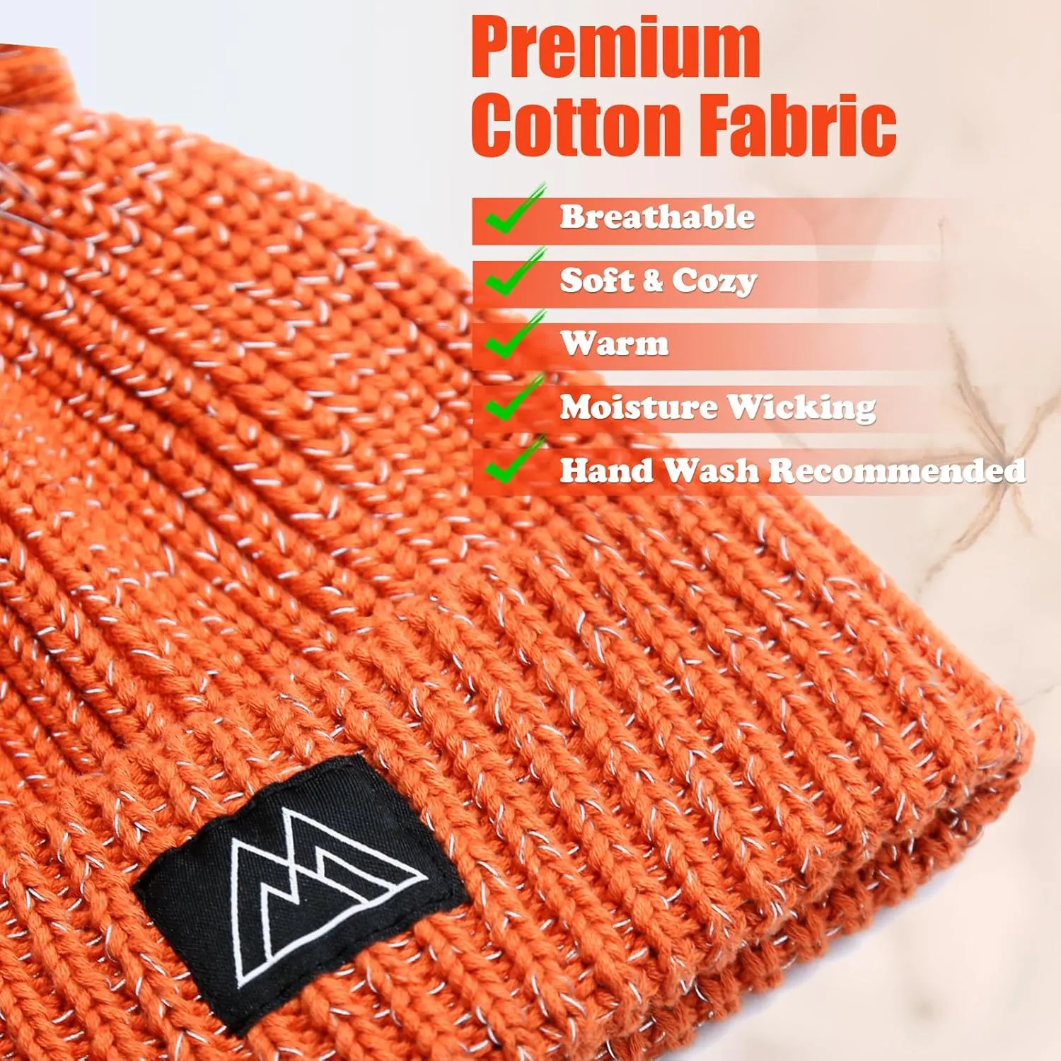 Baby Beanie Reflective Toddler Winter Hat Knitted Infant Beanies for Girls Boys Novelty Pom Pom Hats