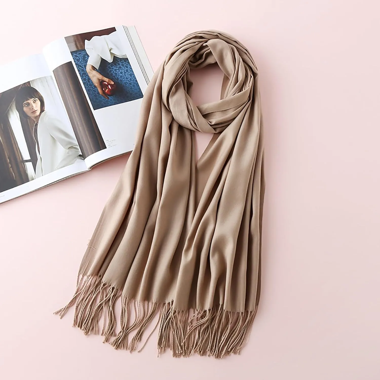 Cashmere Wool Shawl Scarf,Winter Thick Super Soft Pashminas Shawl Wrap Fall Winter Elegant Scarf