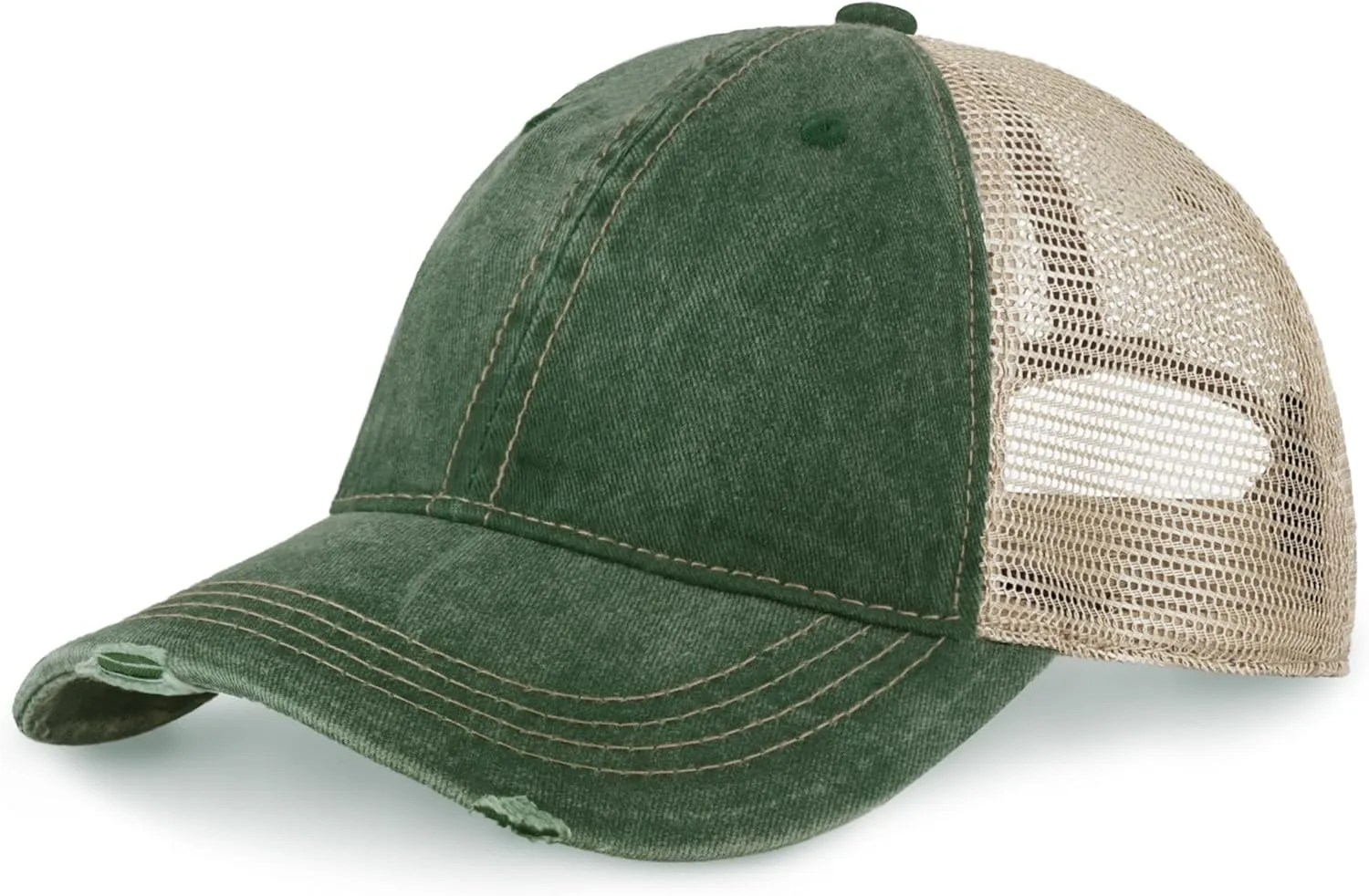 CHOK.LIDS Everyday Premium Washed Trucker Hat Unstructured Distressed Pigment Dyed Cap Adjustable Outdoor Headwear