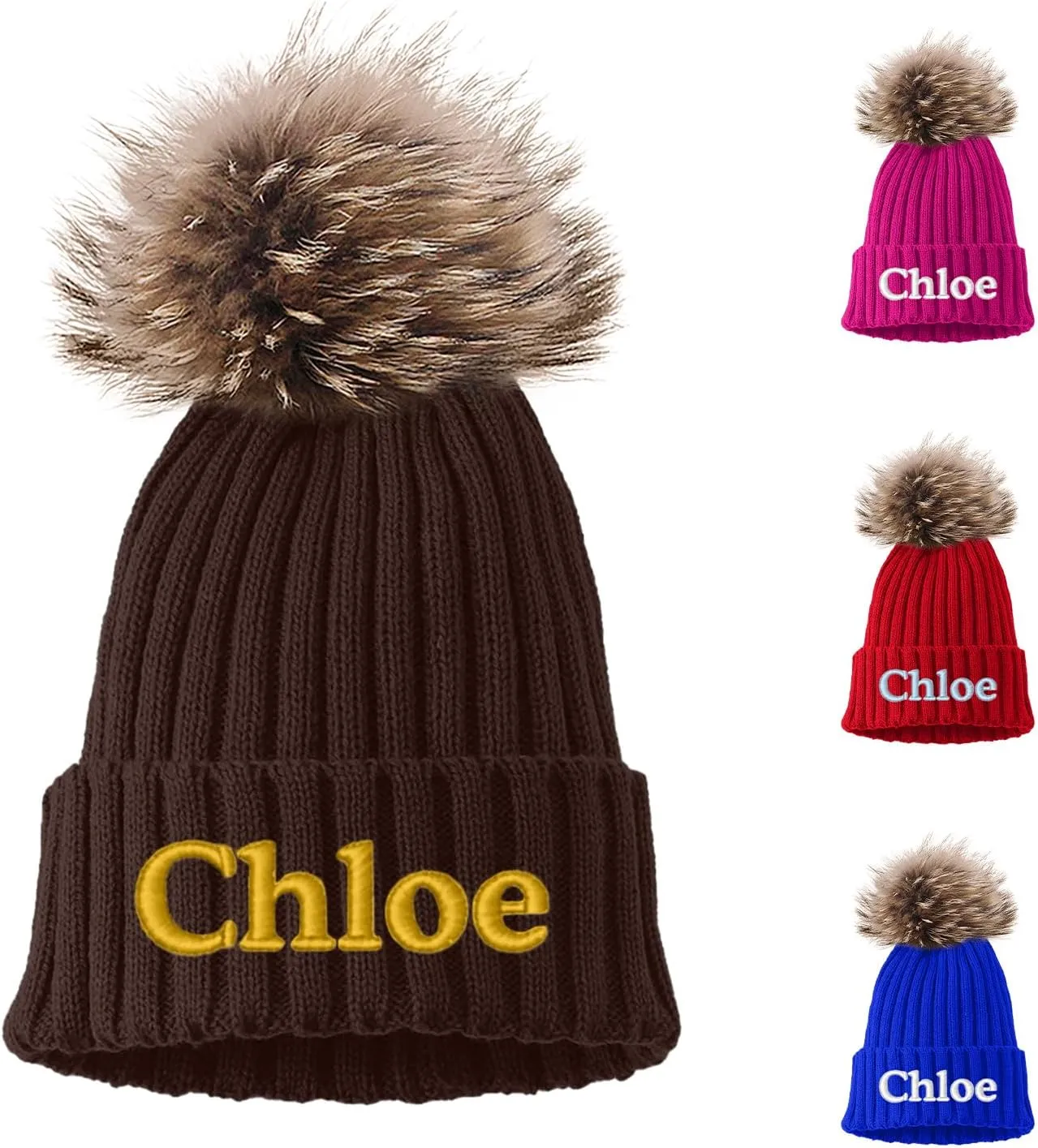 Custom Embroidered Name Winter Toddler Beanies for Boys Girls - Personalized Grey Baby Beanies for Kids Adults