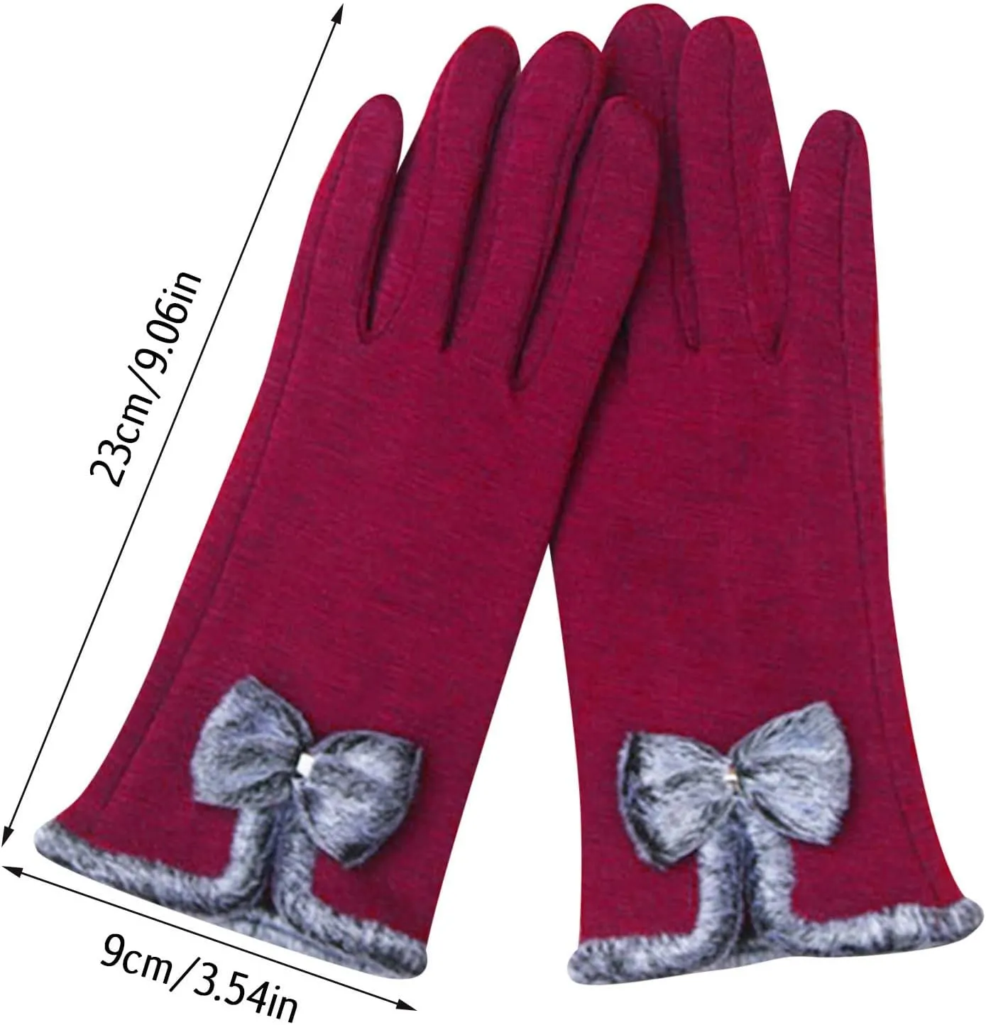 Driving Gloves Women 2024 Winter Trendy Bowknot Outdoor Cycling Gloves Warm Thick Cold Weather Touch Screen Gloves