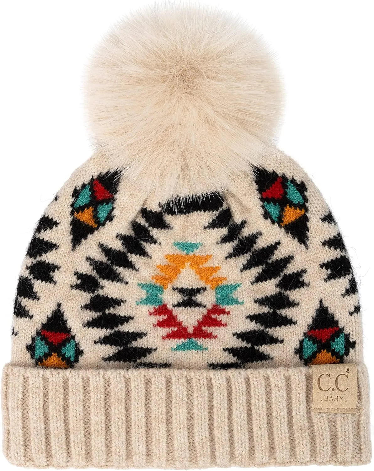 Funky Junque Exclusives Baby Infant Beanie Knit Warm Winter Pom Pom Skull Cap Hat