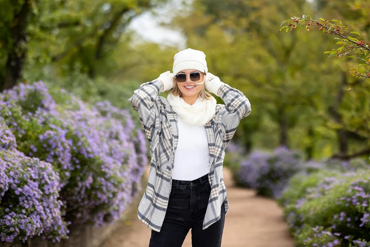 Funky Junque Premium Slouchy Beanie & Infinity Scarf Set - Mothers Day Gift - Warm Winter Bundle