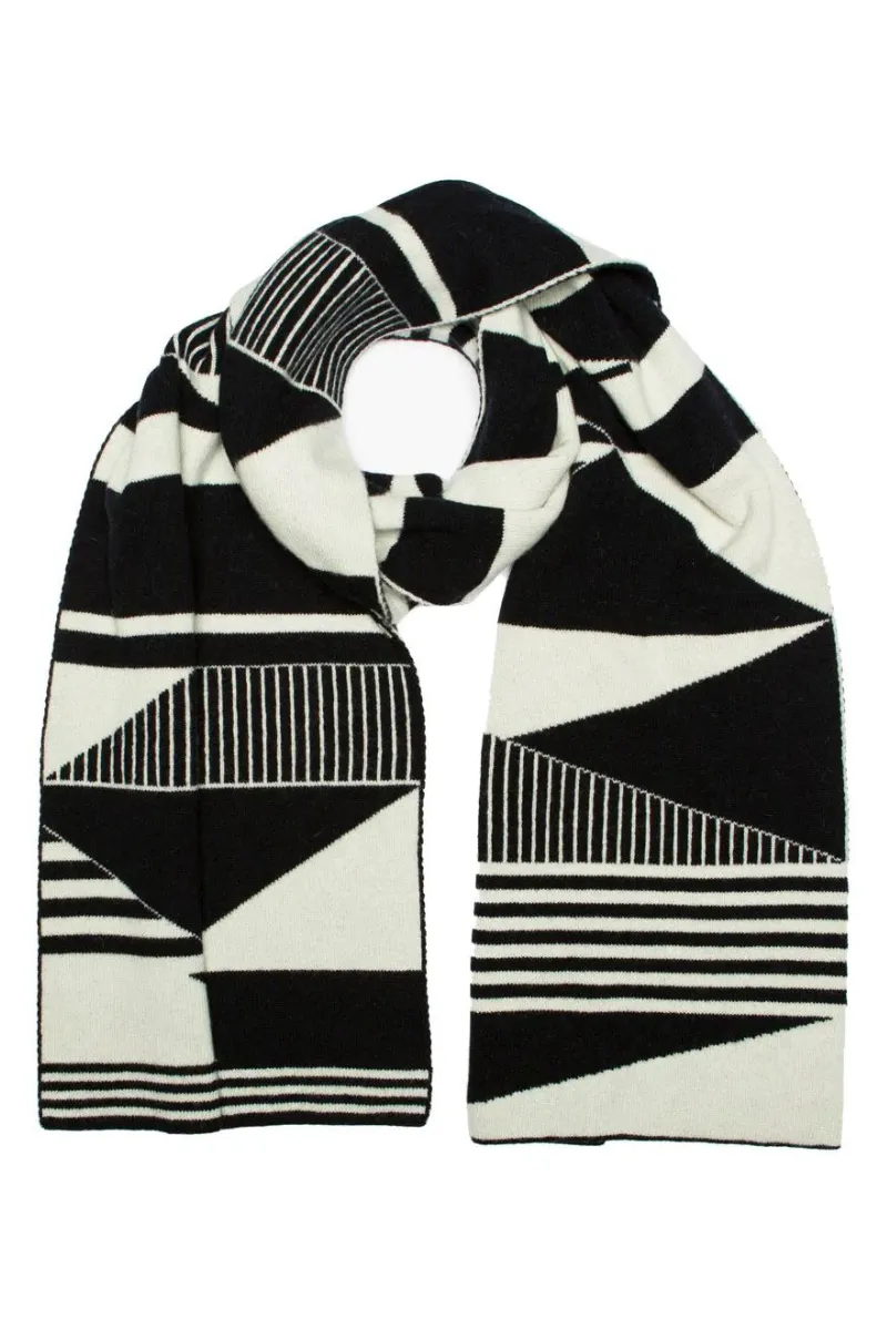Green Thomas Semaphore Blanket Scarf - Black White