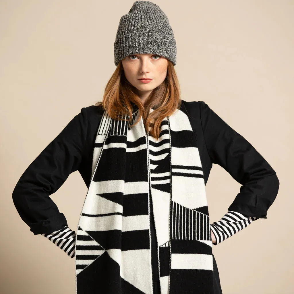 Green Thomas Semaphore Blanket Scarf - Black White