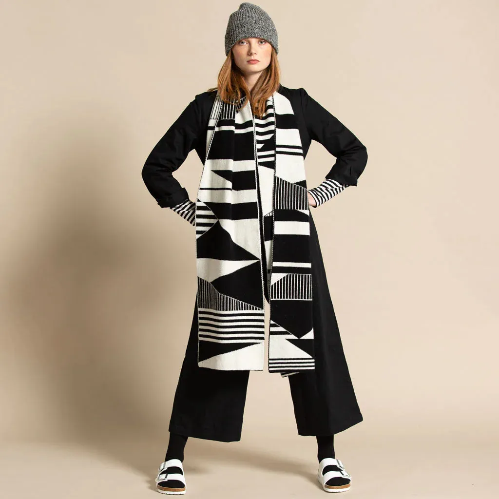 Green Thomas Semaphore Blanket Scarf - Black White