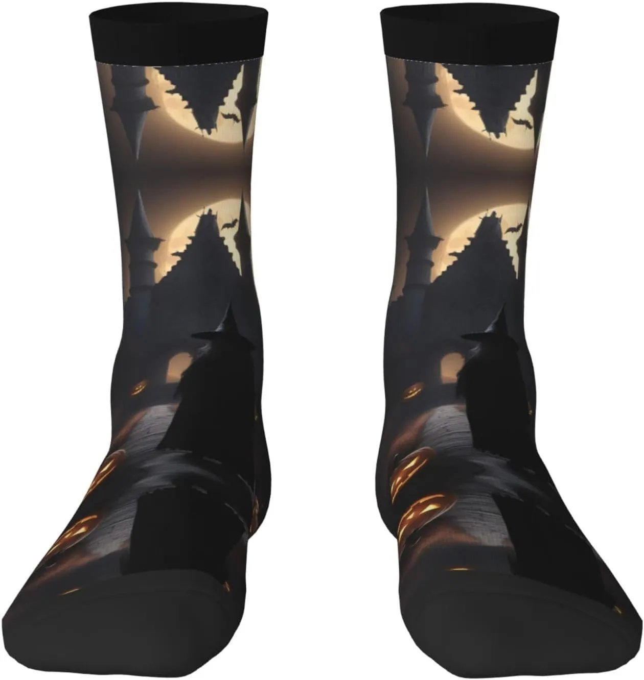 Halloween Goth 1 Print Fun Contrast Socks,Novel Crazy Cool Socks,Pattern Funky Novelty Socks,Unisex Bulk Socks
