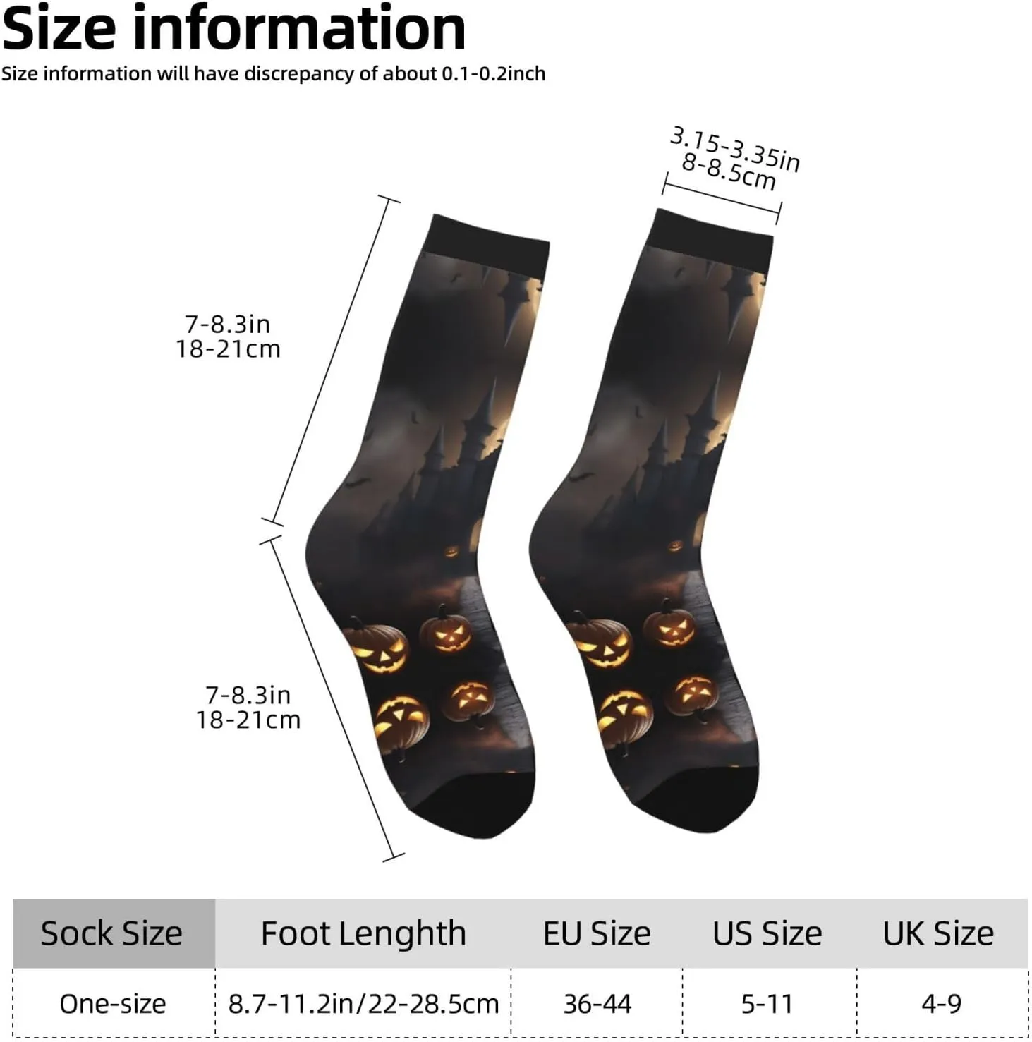 Halloween Goth 1 Print Fun Contrast Socks,Novel Crazy Cool Socks,Pattern Funky Novelty Socks,Unisex Bulk Socks