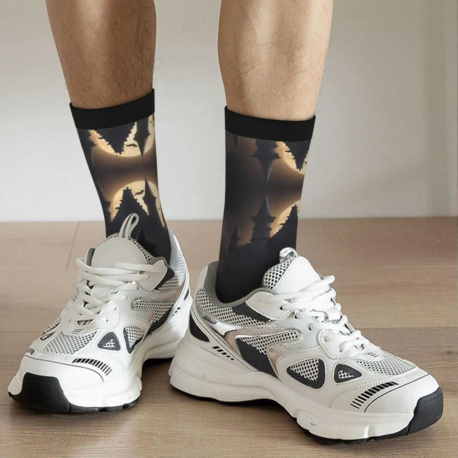 Halloween Goth 1 Print Fun Contrast Socks,Novel Crazy Cool Socks,Pattern Funky Novelty Socks,Unisex Bulk Socks
