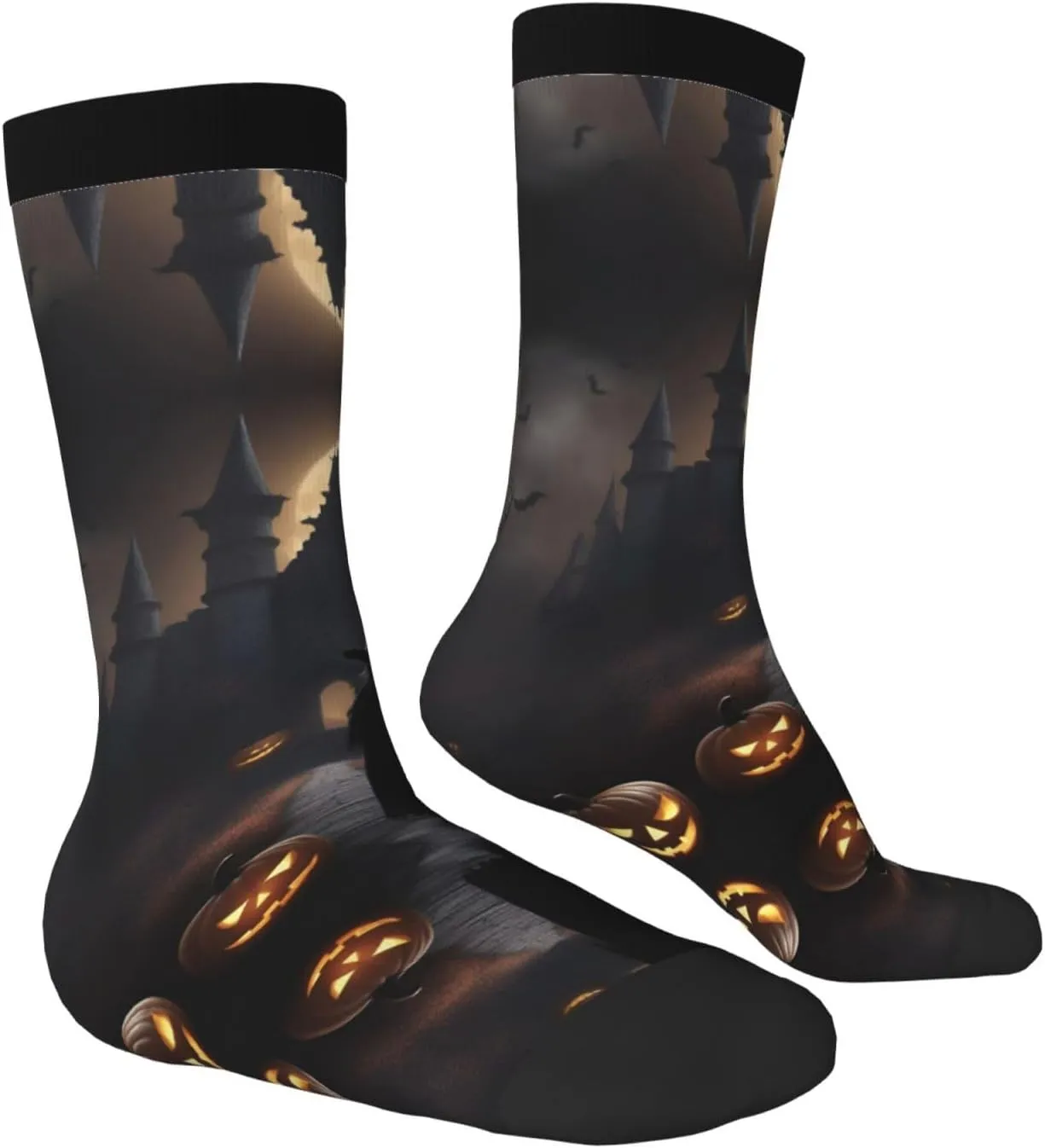 Halloween Goth 1 Print Fun Contrast Socks,Novel Crazy Cool Socks,Pattern Funky Novelty Socks,Unisex Bulk Socks