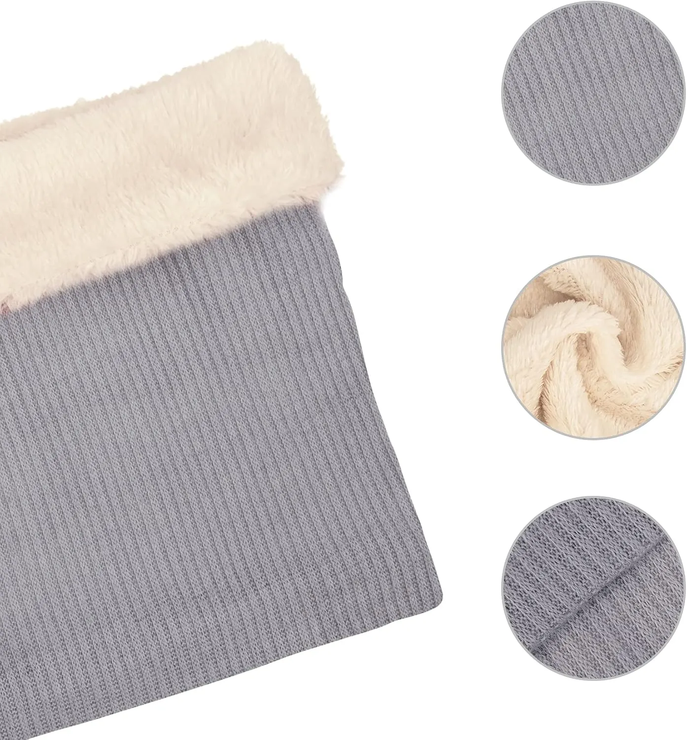 Infinity Scarf Winter Double-Layer Neck Warmer Knit Fleece Lined Circle Loop Scarves