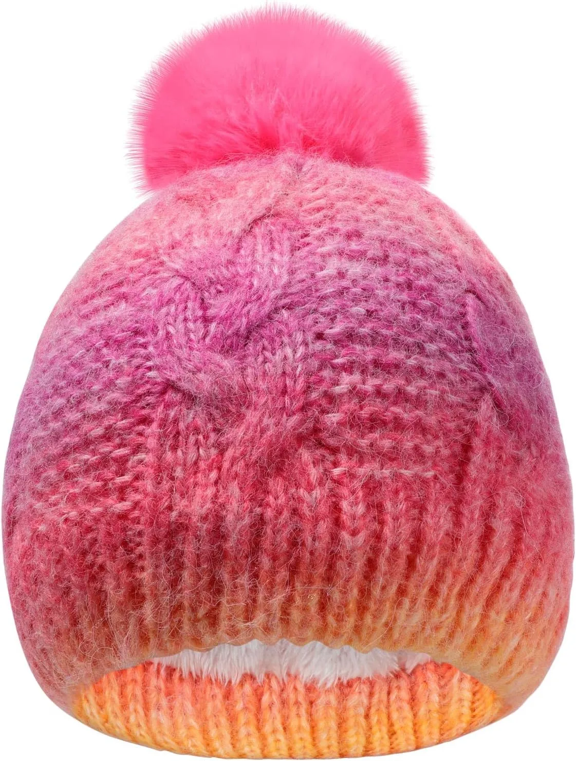 Kids Winter Beanie Hat Warm Fleece Lined Knitted Pom Ski Cap for Boys Girls Ages 7-12