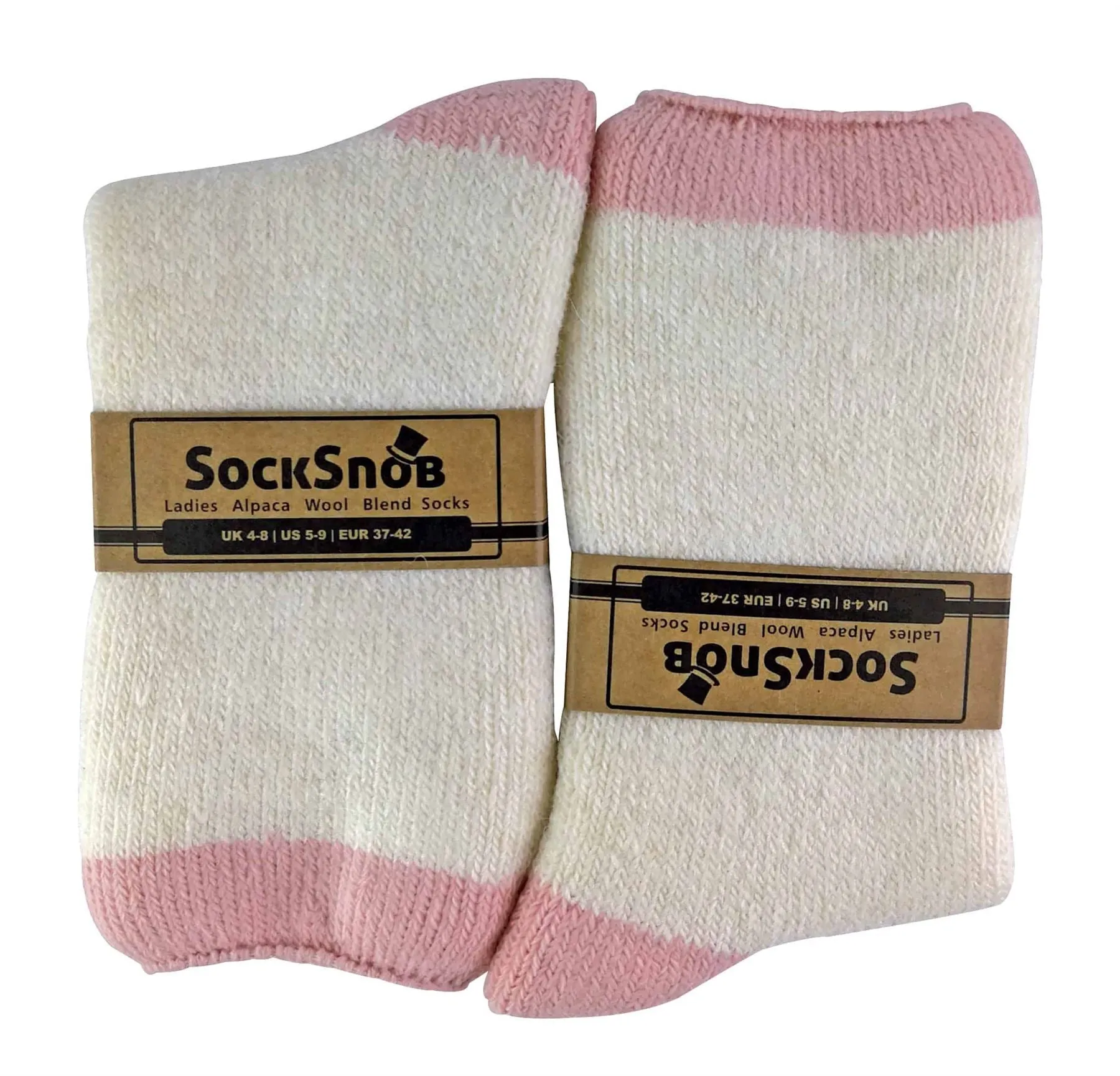 Ladies Non Slip Alpaca Wool Bed Socks (08 Salmon)
