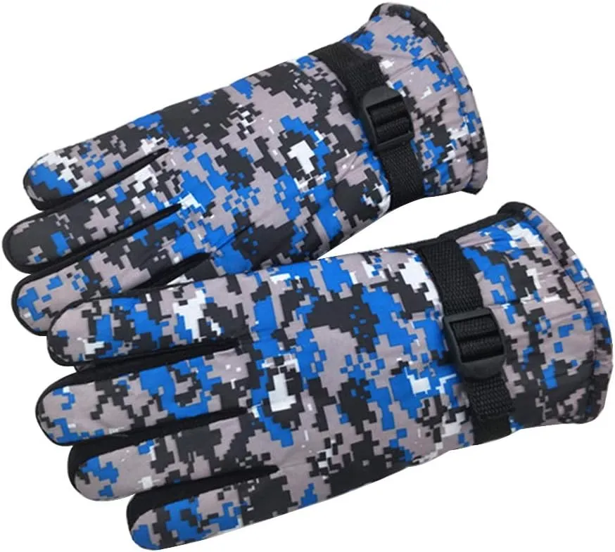 Maorrew Kids Cold Weather Waterproof Camo Print Winter Gloves Outdoor Warm Ski Gloves Mittens