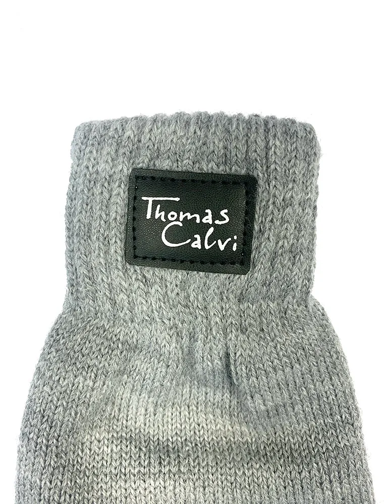Men's Penn Knitted Gloves in Light Grey Marl