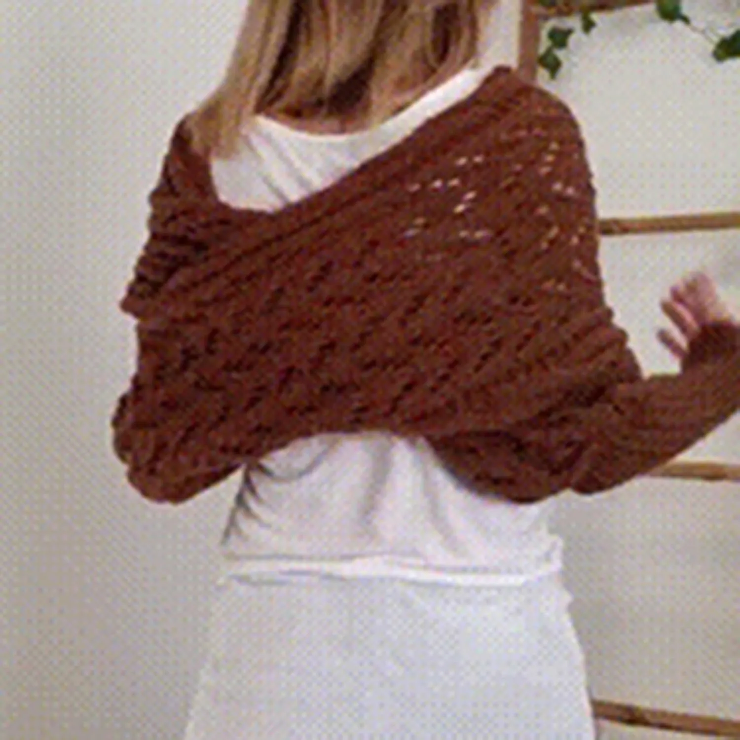 Multifunctional Scarf with Sleeves, Knitted Cable Wrap, Shrugs for Women, Knitted Wrap, Crochet Scarf with Sleeves