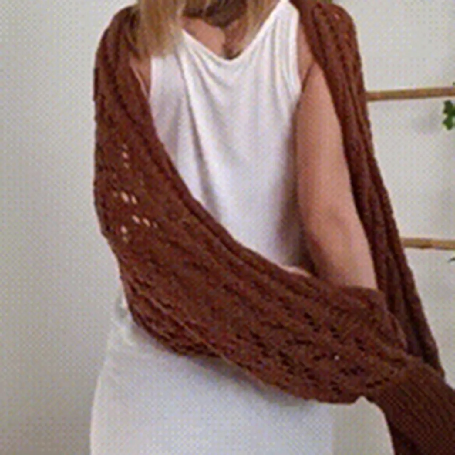 Multifunctional Scarf with Sleeves, Knitted Cable Wrap, Shrugs for Women, Knitted Wrap, Crochet Scarf with Sleeves