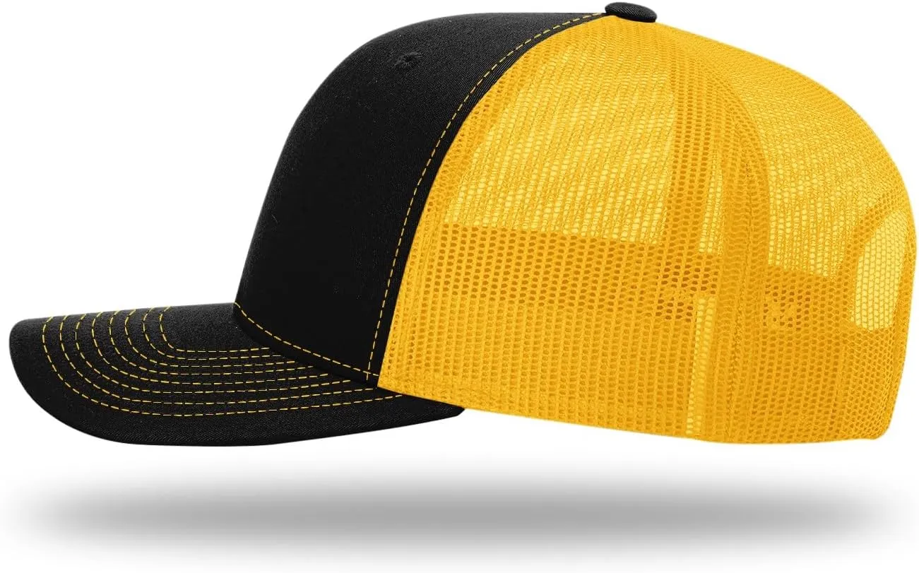Richardson 112 Trucker Hat - Premium Blank Baseball Cap, Adjustable Snapback Hat - Structured Six Panel Richardson Blank Hats