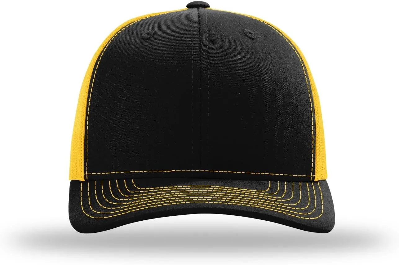 Richardson 112 Trucker Hat - Premium Blank Baseball Cap, Adjustable Snapback Hat - Structured Six Panel Richardson Blank Hats