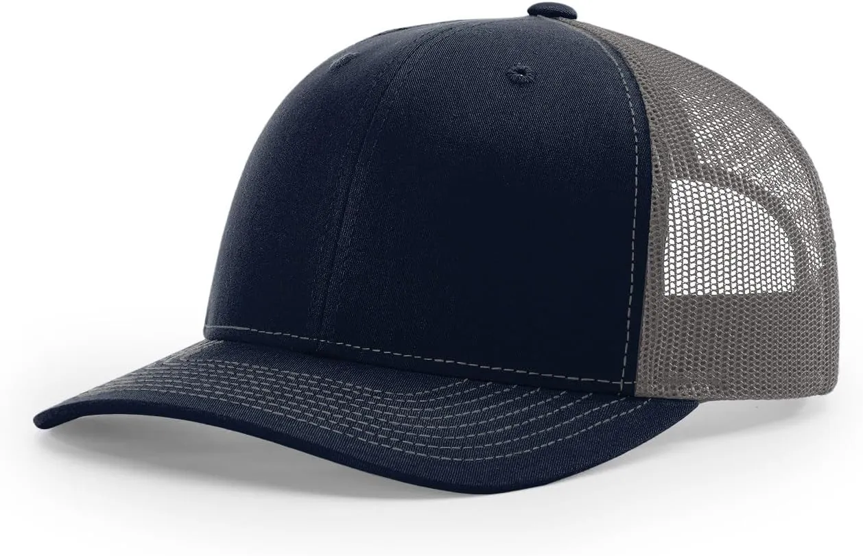 Richardson 112 Trucker Hat - Premium Blank Baseball Cap, Adjustable Snapback Hat - Structured Six Panel Richardson Blank Hats