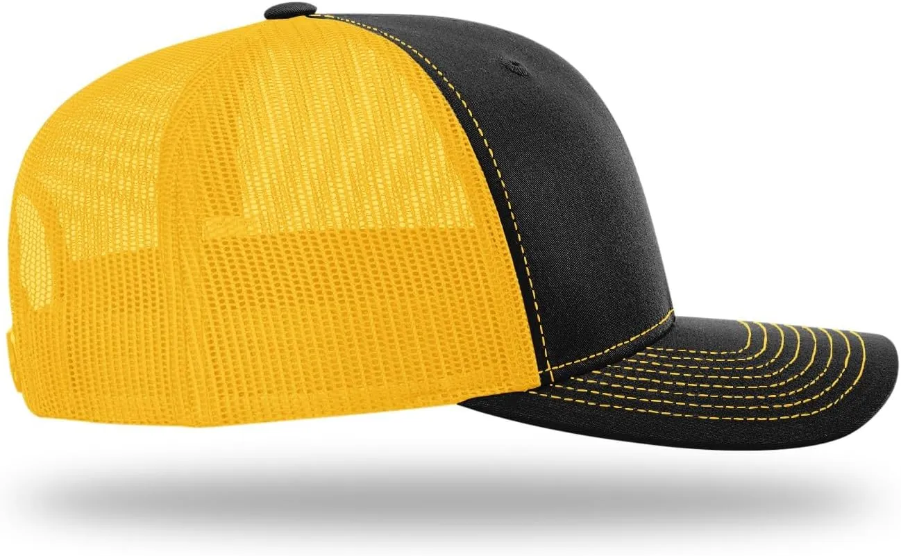 Richardson 112 Trucker Hat - Premium Blank Baseball Cap, Adjustable Snapback Hat - Structured Six Panel Richardson Blank Hats