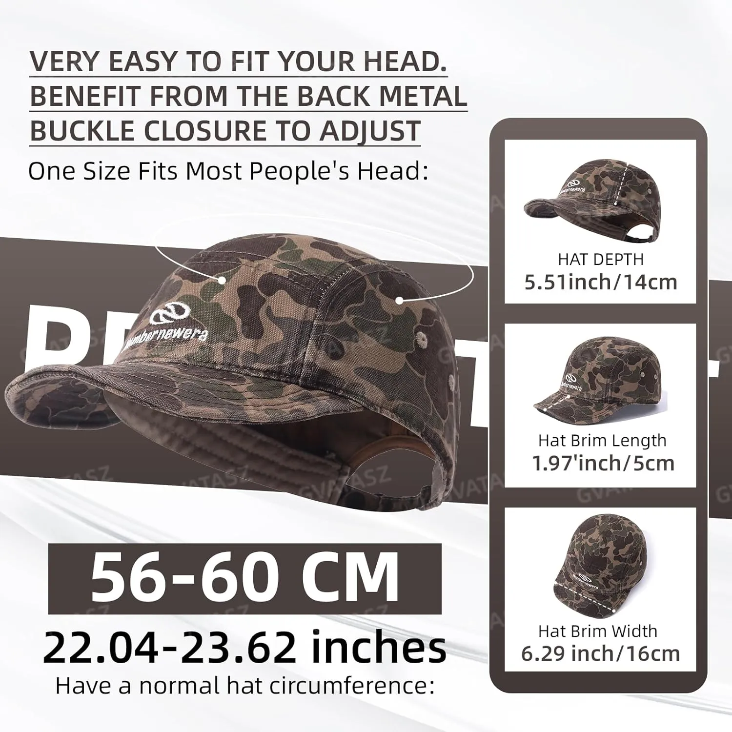Soft Short Brim Baseball Cap Fashion Camouflage 5 Panel Hats for Men Flat Brim Hats Trucker Dad Hat Hip Hop Cadet Cap