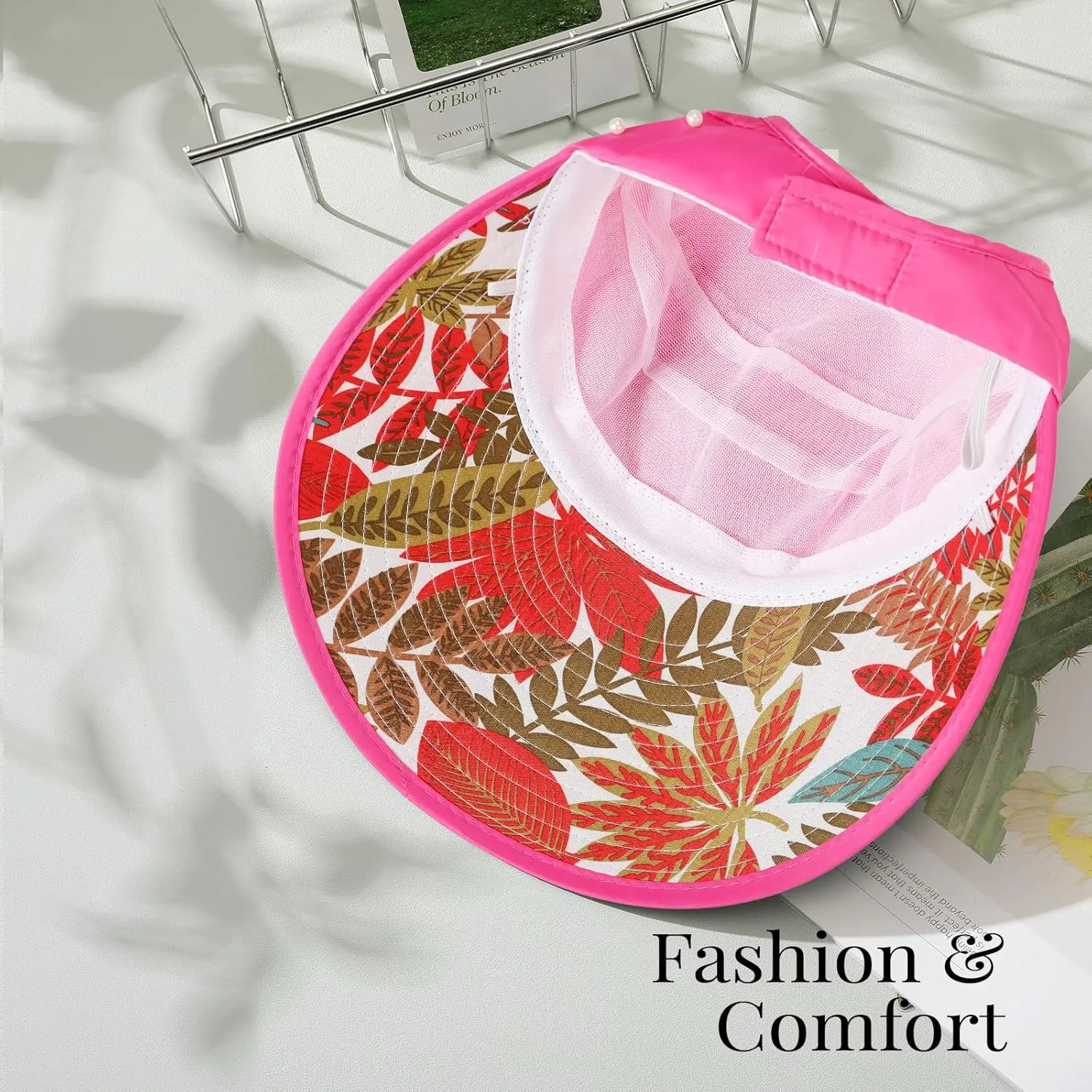Sun Hats for Women, Wide Brim Beach Hats UV Protection, Packable Visor Ponytail Sunhat for Summer