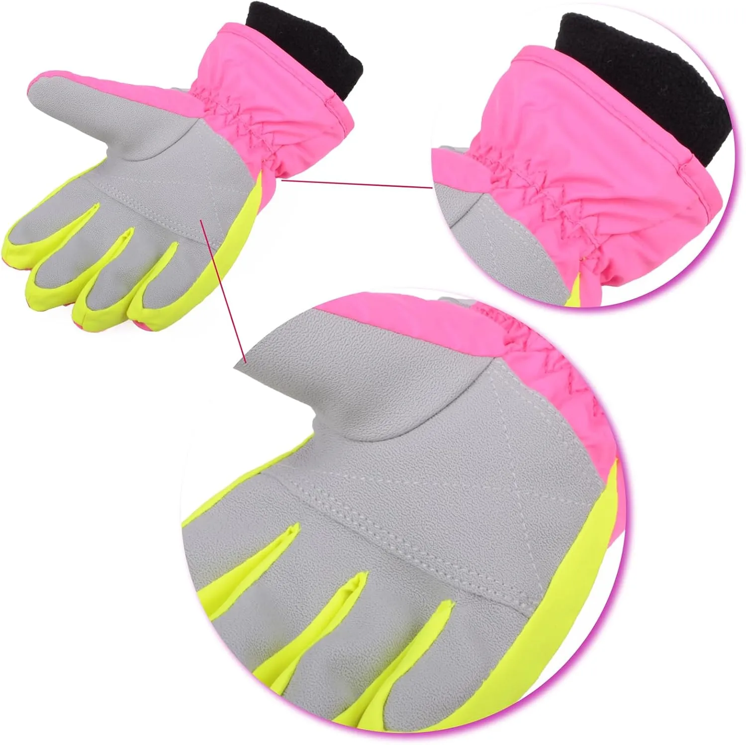 TRIWONDER Kids Ski Snow Gloves Winter Cold Weather Windproof Warm Snowboard Sport Mittens for Boys Girls