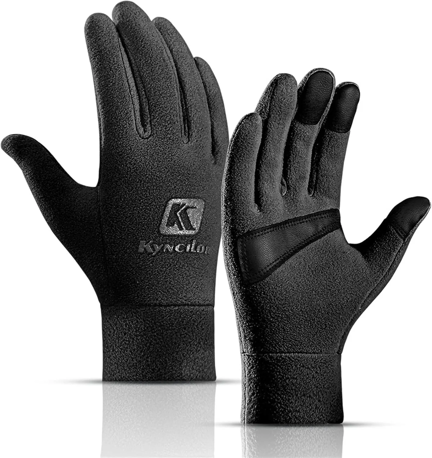 Winter Gloves Men Unisex Cycling Windproof Touchscreen Warm Driving Running Sports PU Leather Non-Slip Gloves