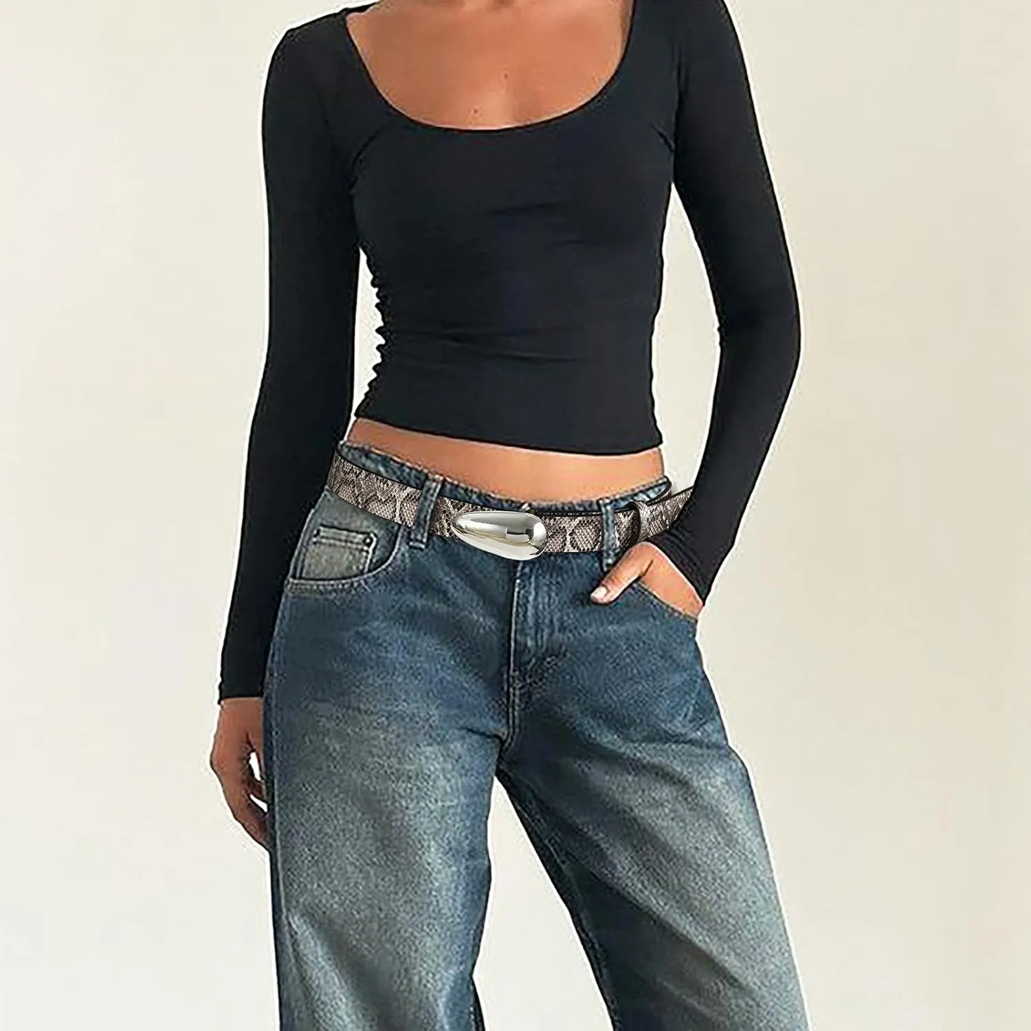 Women Leather Belt Fashion Belt for Women Gold Buckle Perfect for Jeans