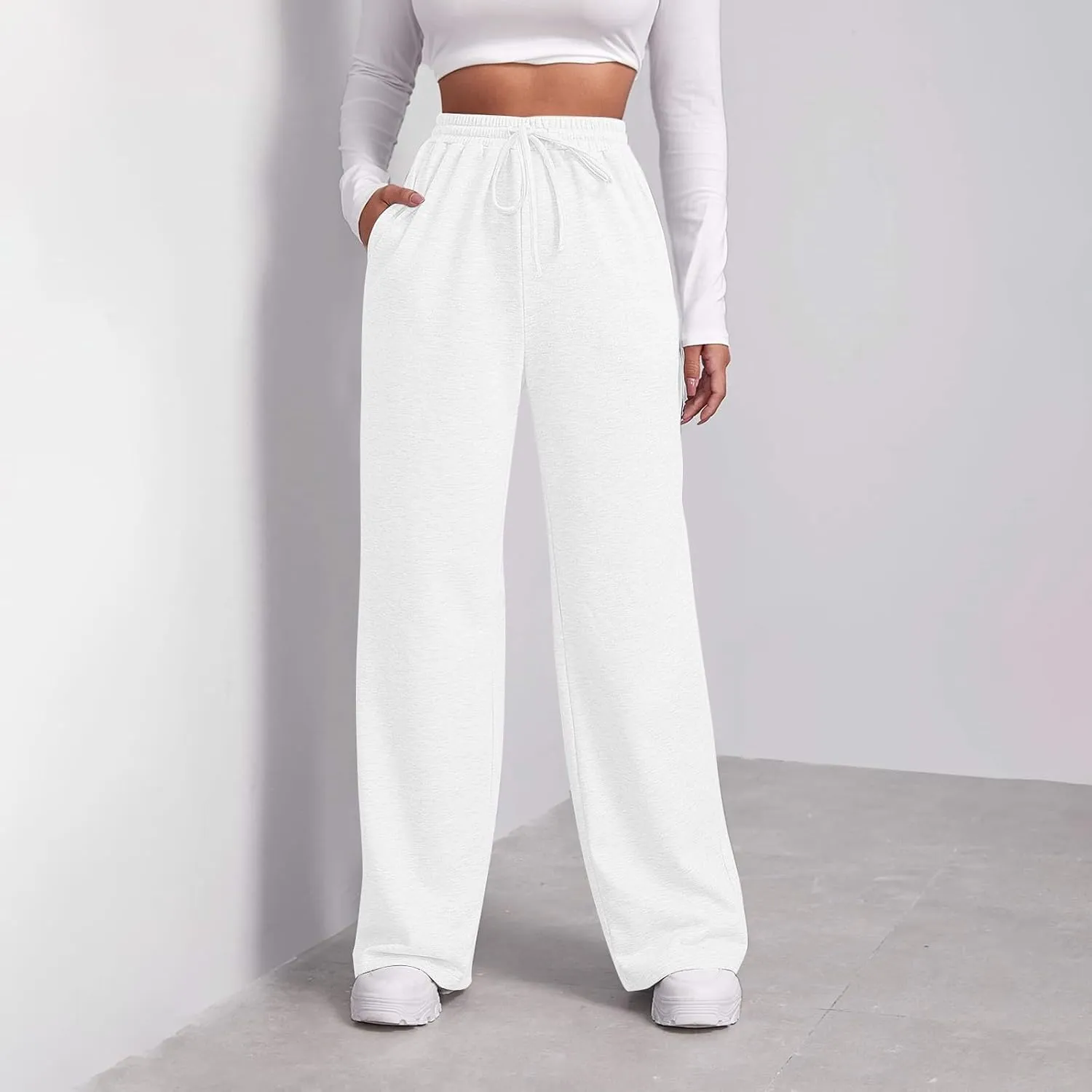 Womens Cargo Sweatpants Wide Leg Y2k Pants for Women High Waisted Casual Loose Trousers Loose Fit for Yoga Trousers