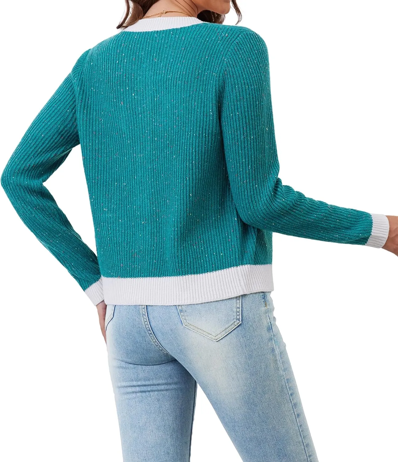 Womens Knit Cardigan Sweaters Cropped Fall Long Sleeve Open Front Button Down Winter Tops