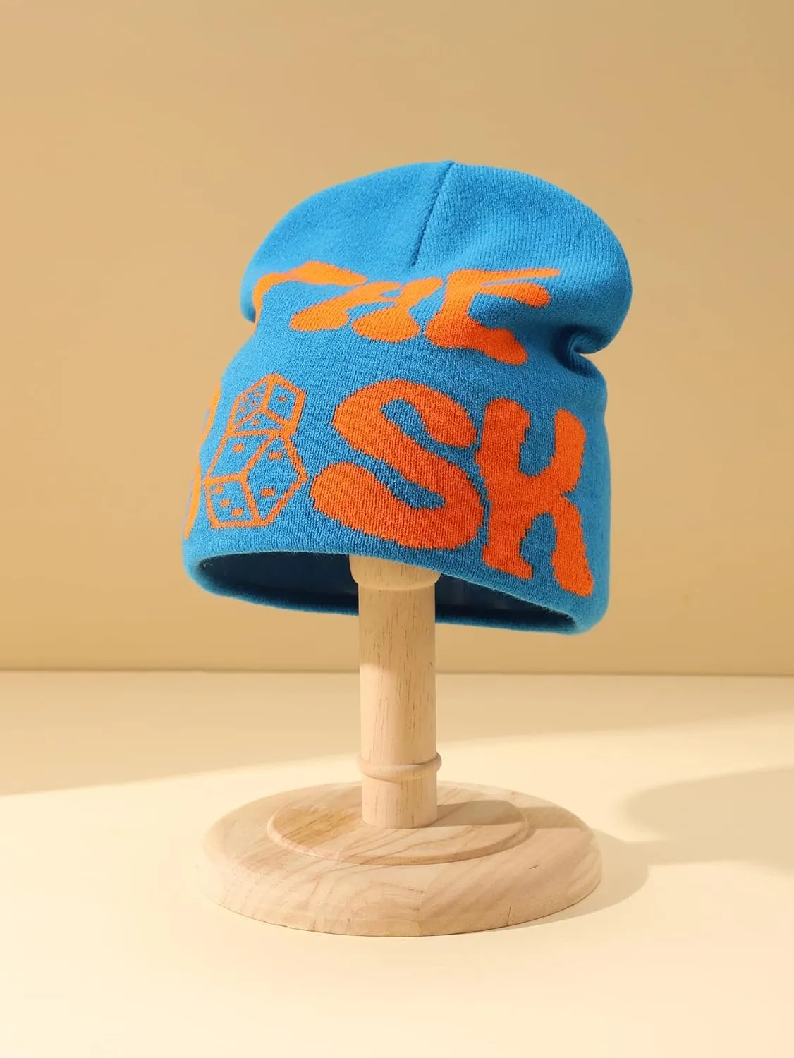 Y2K Beanies Letter Printing Knitted Hat Fashion Hip Hop Trend Beanie Winter Warm Woolen Hat for Women Man Pullover Hat