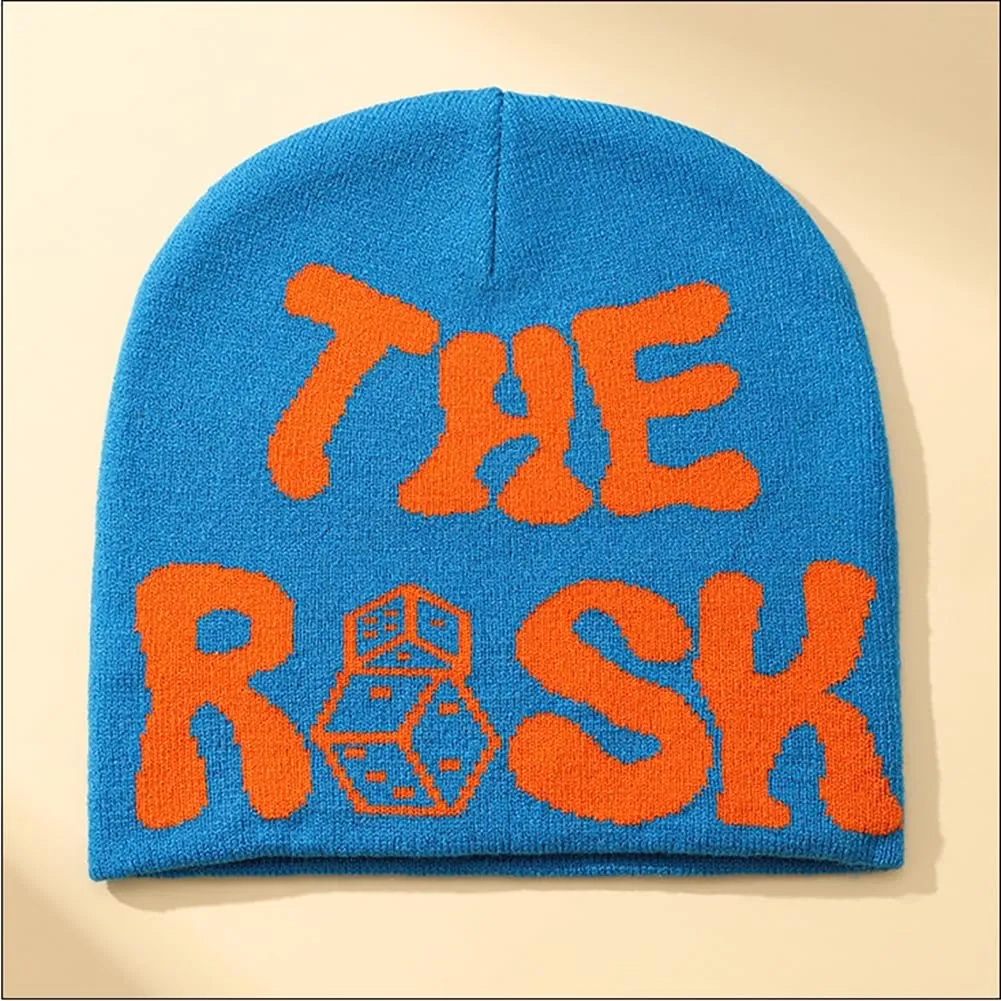 Y2K Beanies Letter Printing Knitted Hat Fashion Hip Hop Trend Beanie Winter Warm Woolen Hat for Women Man Pullover Hat