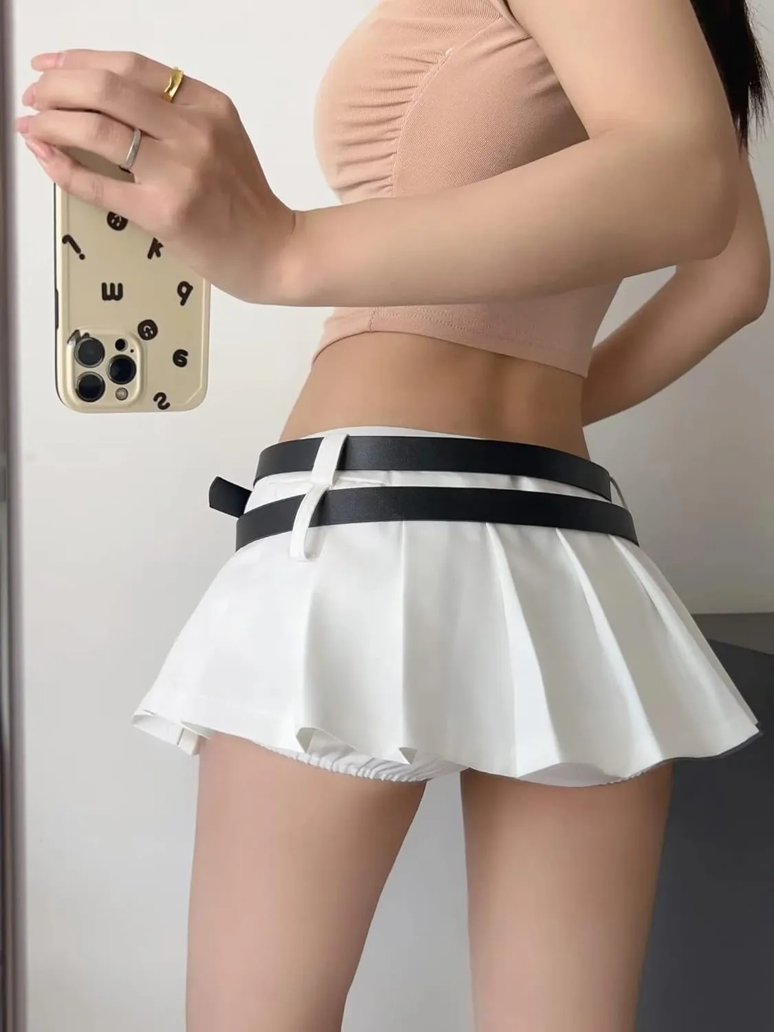 YELLOOP Preppy Skirt Super Mini Skirt Y2k Skirt Low Rise Skirt Pleated Skirts for Women Sexy Skorts Skirts