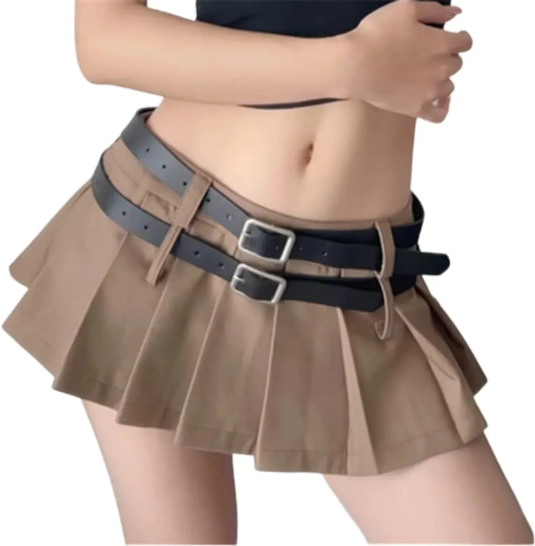 YELLOOP Preppy Skirt Super Mini Skirt Y2k Skirt Low Rise Skirt Pleated Skirts for Women Sexy Skorts Skirts